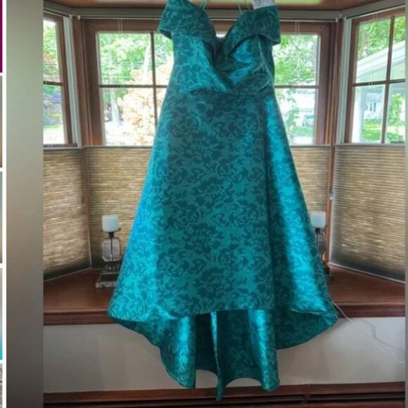 NWOT Rickie Freeman for Teri Jon Off the Shoulder Floral High Low Dress - Picture 1 of 10